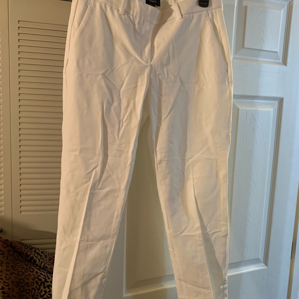 THEORY WHITE COTTON LADIES PANTS.